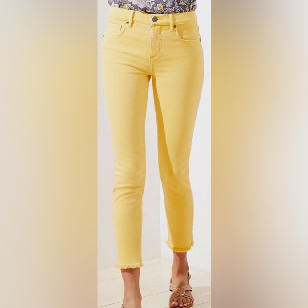 Ann Taylor LOFT slim pocket high waist skinny crop womans